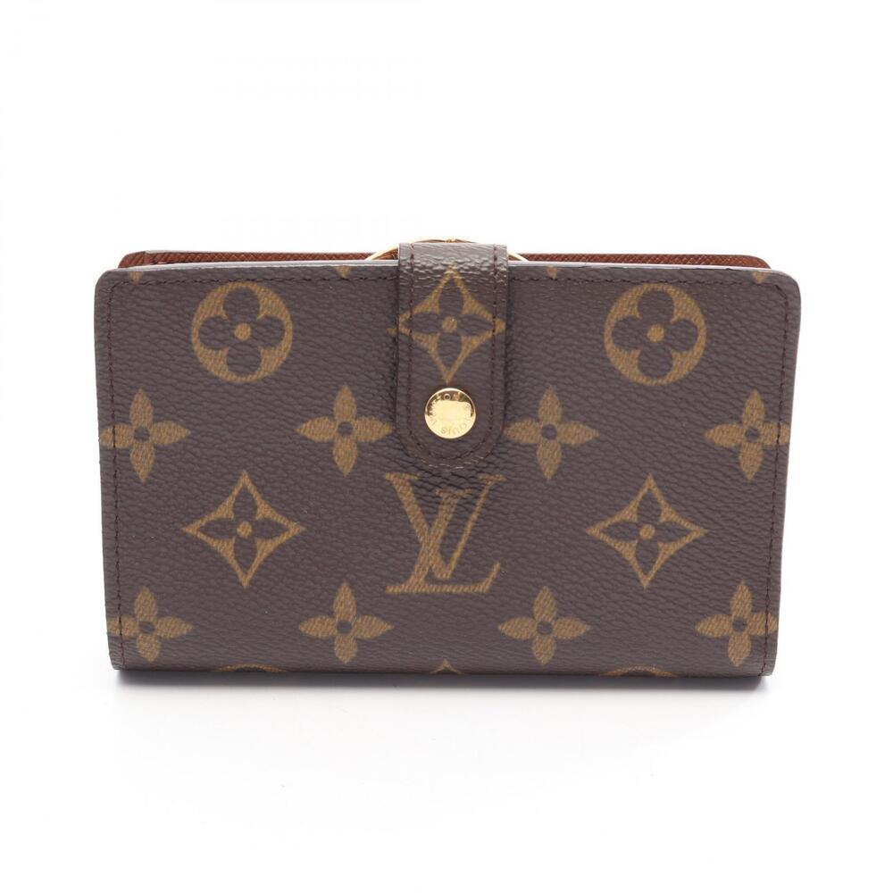 Louis Vuitton Coin Purse Bifold Wallet Monogram Canvas Leather Brown
